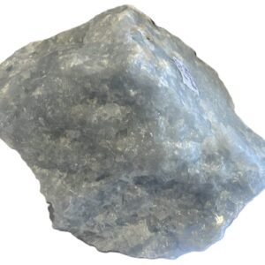 Natural rough blue calcite mineral specimen 1 4 sians emporium Rough natural blue calcite crystal specimen showing soft sky blue colouration and raw crystalline texture